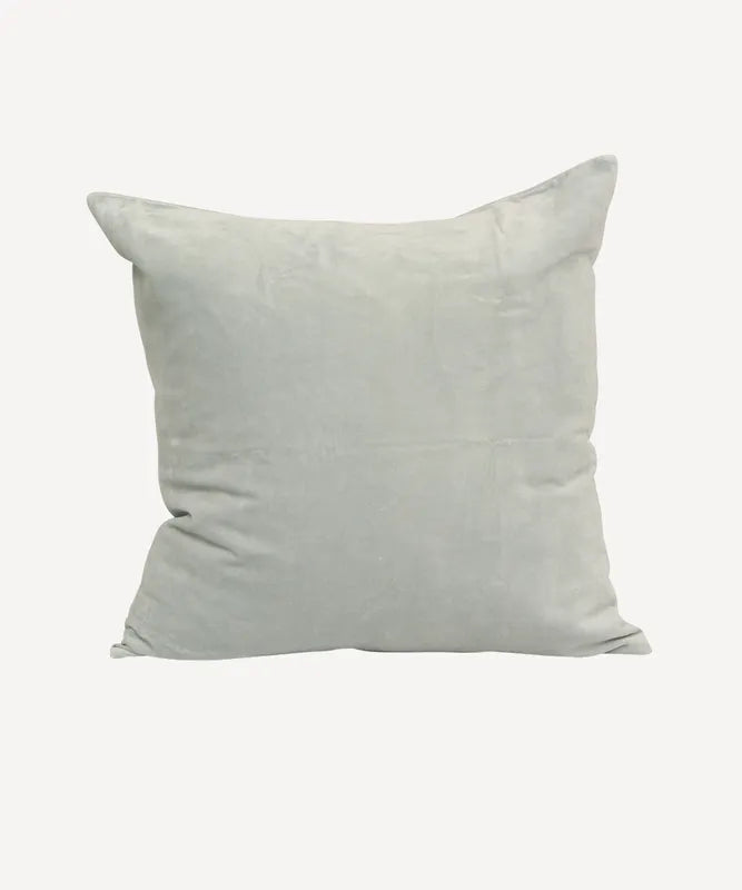 Light Grey Cushion Cover Velvet & Linen