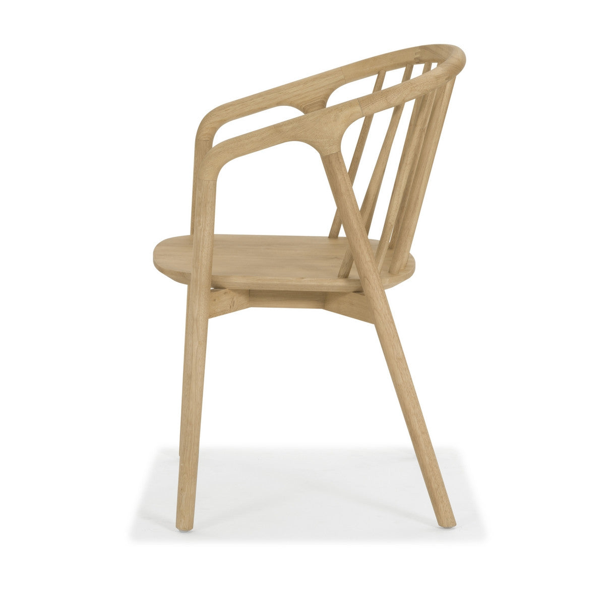 Nordic Rubberwood Dining Chair W/Arms
