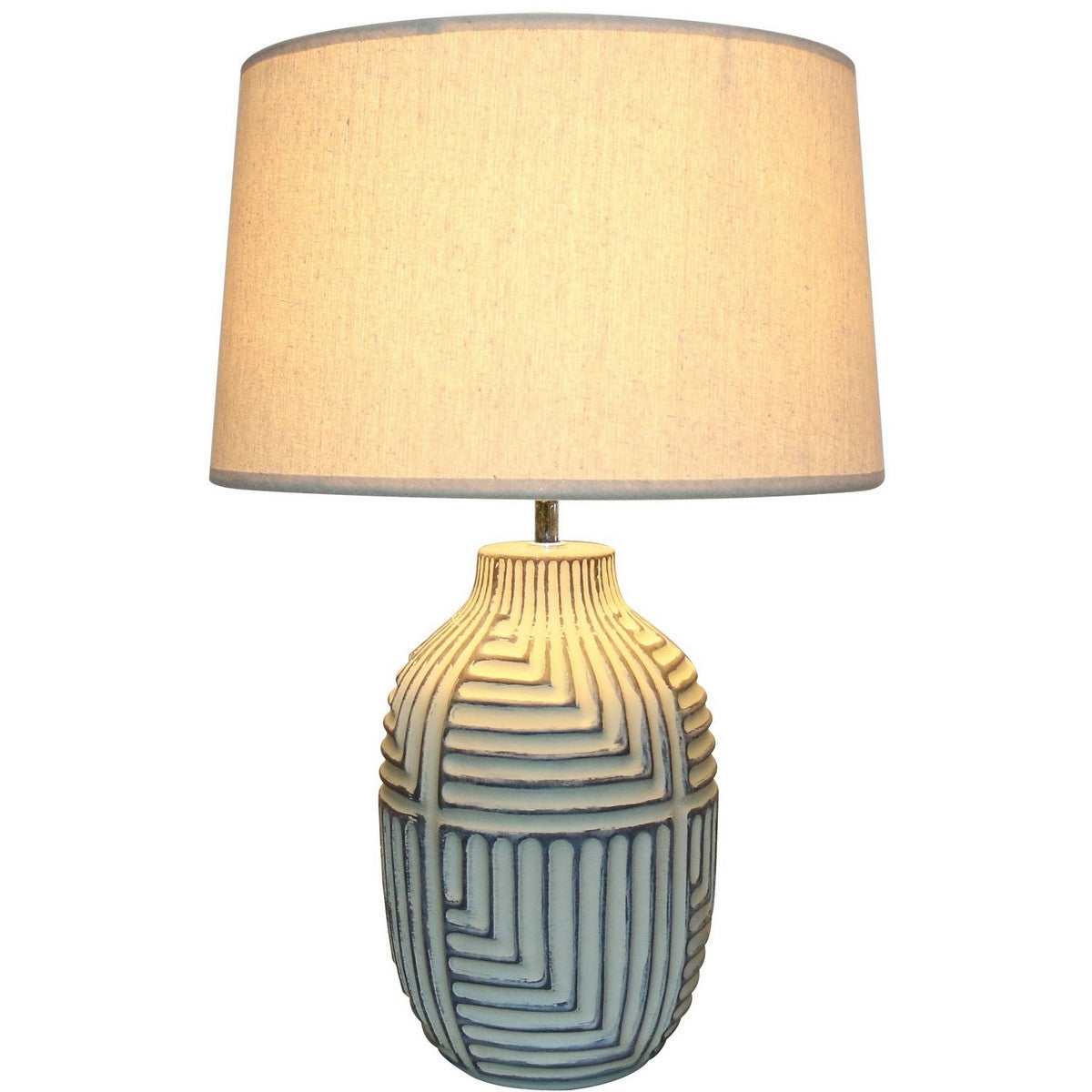 Aztec Lamp With Linen Shade